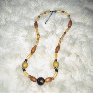 Wood beaded necklace